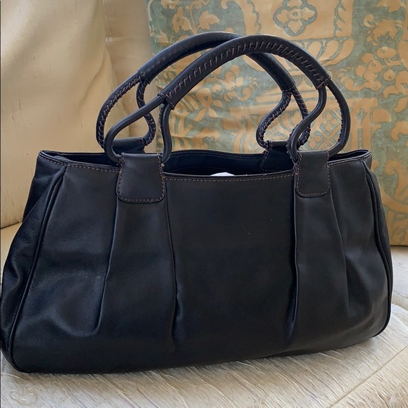 Cole Haan Black Leather Bag with Pink lining-MINT! - Picture 2 of 16
